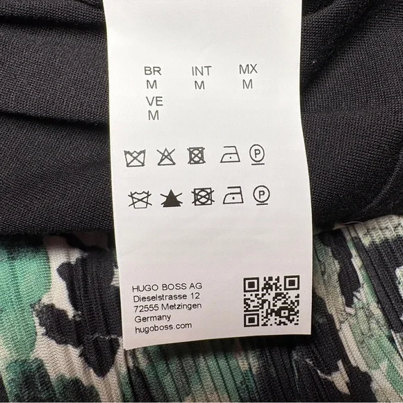 Hugo Boss Green and Black Abstract Long Sleeve Dress Size Medium - Picture 13 of 16